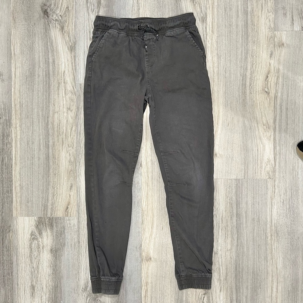 Joes Jeans Kids’ Gray Joggers Pull On Drawstring Waist Tapered Leg Cotton Size L